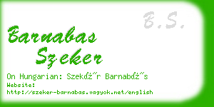 barnabas szeker business card